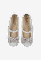 BABYWALKER Baby Girls Crystal-Bow Ballet Flats Silver sPB/5889_SILVER