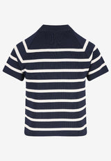 Miu Miu Striped Knit Top Blue MMR441SOOO17NC_F0761