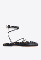 Chloé Ghillies Lace-Up Ballet Flats Black CHC25U10BRI001 Black