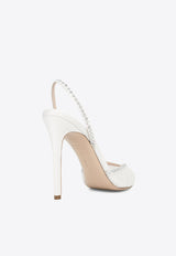 Andrea Wazen Katy 105 Slingback Tulle Sandals White KATSL105TSHWHI_WHITE