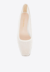Andrea Wazen Julie Mesh Glitz Ballet Flats White JULBA015SMPPWHI_WHITE