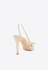 Andrea Wazen Ines 85 Slingback Net Pumps Nude INEBW085SNENUD_NUDE