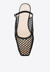 Andrea Wazen Julie Net Flat Mules Black JULMU015LNEBLA_BLACK