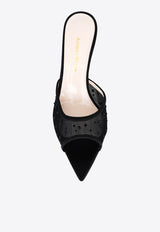 Andrea Wazen Lisa 75 Mesh Glitz Mules Black LISMU075SMHBLA_BLACK
