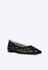 Andrea Wazen Julie Mesh Glitz Ballet Flats Black JULBA015SMHSBL_BLACK