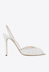 Andrea Wazen Katy 105 Slingback Tulle Sandals White KATSL105TSHWHI_WHITE