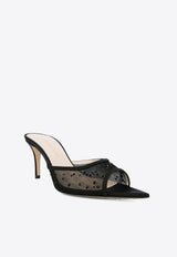 Andrea Wazen Lisa 75 Mesh Glitz Mules Black LISMU075SMHBLA_BLACK
