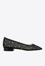 Andrea Wazen Julie Mesh Glitz Ballet Flats Black JULBA015SMHSBL_BLACK