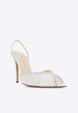 Andrea Wazen Katy 105 Slingback Tulle Sandals White KATSL105TSHWHI_WHITE