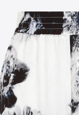 بنطال بيجاما من الحرير بنقشة زهور