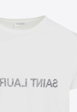 تي شيرت قصير الأكمام بشعار معكوس