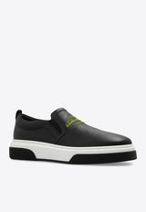 Salvatore Ferragamo Cassina Slip-On Leather Sneakers 021215 CASSINA 758406 NERO Black