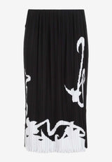 تنورة بكسرات بطول منتصف الساق