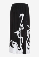 تنورة بكسرات بطول منتصف الساق