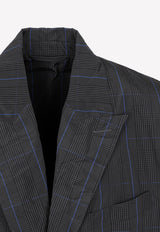 Balenciaga Checkered Long Nylon Raincoat 720027.TNO74 1240 GREY