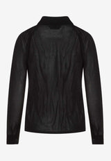 قميص مكشكش طويل الأكمام