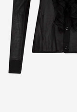 قميص مكشكش طويل الأكمام