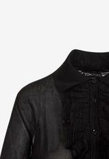 قميص مكشكش طويل الأكمام