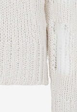 سويتر محبوكة بتصميم ممزق