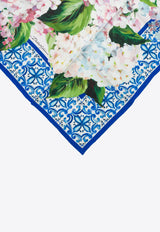 Dolce & Gabbana Blue Floral Print Silk Foulard FN092R G0TFW HAD04