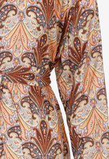 فستان بطول الركبة بطبعة بيزلي