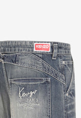 جينز بتأثير باهت وقَصة ساق مُستقيمة