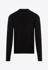 كنزة برقبة دائرية وشعار جمجمة بملمس بارز