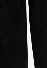 كنزة برقبة دائرية وشعار جمجمة بملمس بارز