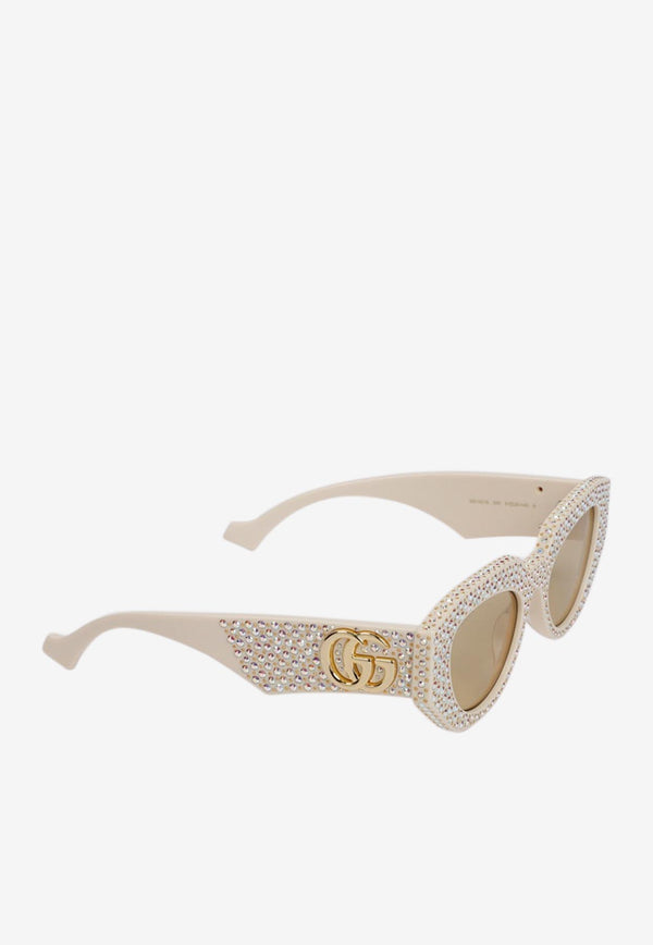 Double G Studded Geometric Sunglasses