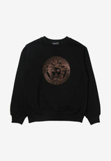 Versace Kids Boys Studded Medusa Sweatshirt Black 1000349 1A04784 2B130