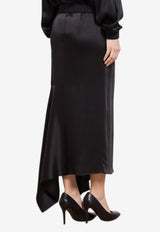 Tom Ford Asymmetric Midi Silk Skirt Black GC5667-FAX727 LB999