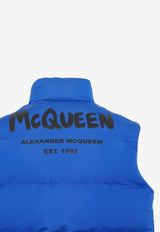 سترة مبطنة بشعار مطبوع