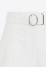 شورت واسع من الأسفل بحزام بمشبك