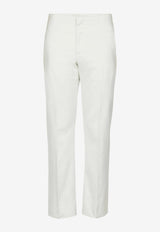Salvatore Ferragamo Straight -Leg Tailored Pants in Wool White 141521 P 753572 COCO
