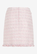 تنورة قصيرة بحبكة تويد