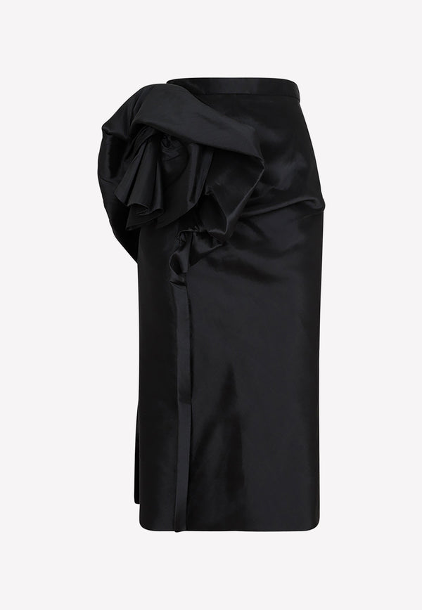 Floral-Detailing Midi Skirt