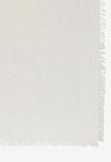 Valentino VLogo Jacquard Frayed Edge Scarf Ivory 1W2EB104AJB A03