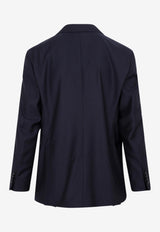 بليزر مُقلم من الصوف بصف أزرار مزدوج