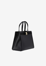 Salvatore Ferragamo Black Medium Vara Bow Top Handle Bag in Calf Leather 21I290 VARA TOT 734058