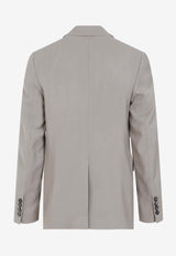 بليزر من مزيج الصوف بصف أزرار واحد