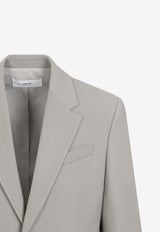 بليزر من مزيج الصوف بصف أزرار واحد