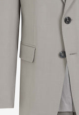 بليزر من مزيج الصوف بصف أزرار واحد