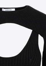 Knitted Midi Dress with Cut-Outs