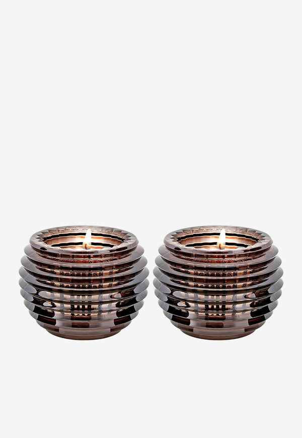 Baccarat Crystal Eye Votive Candle Jars - Set of 2 2802311 x 2 Gray