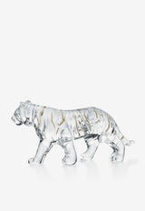 Baccarat Zodiac Tiger Figurine with Gold Stripes 2814611 Transparent