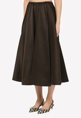 Valentino Techno Duchesse Midi Skirt Brown 2B0RA9V56D1 E05