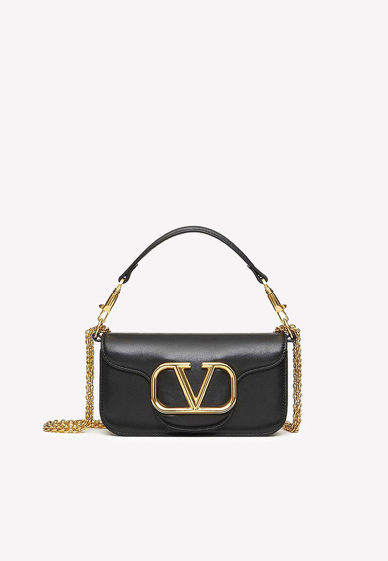 Valentino Small Locò VLogo Shoulder Bag in Calf Leather Black 2W2B0K53ZXL 0NO
