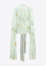 بلوزة بليسيه بنقشة زهور