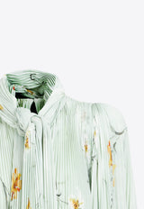 بلوزة بليسيه بنقشة زهور