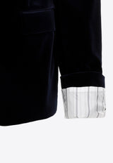 Single-Breasted Velvet Blazer